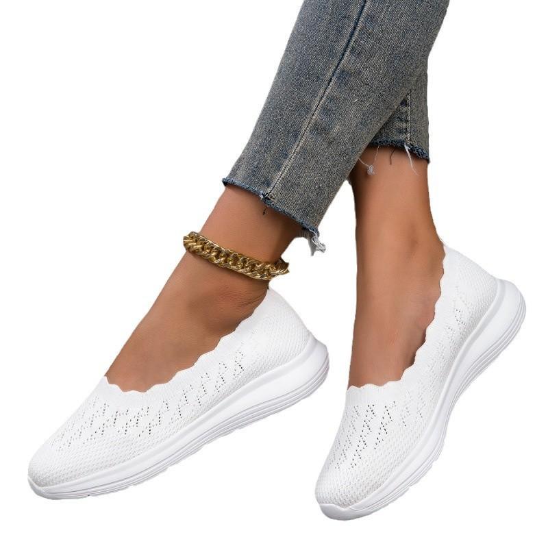 One-pedal Fly-woven Large-size Women's Shoes Casual Foot-fitting Mother Shoes