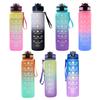 1000ml Colorful Frosted Water Bottle Motivational Drinking Bottle Sports Water Bottle With Time Marker Portable Reusable Cups