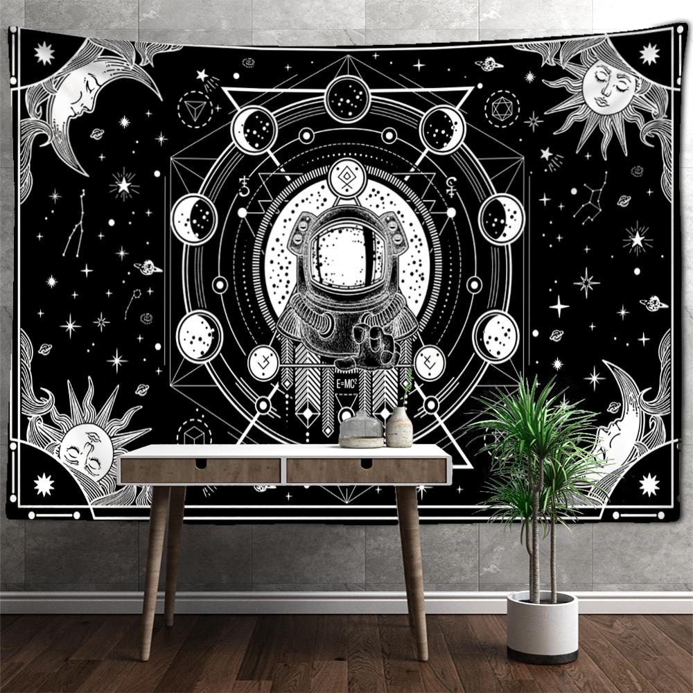 Weiß Astronaut Wandteppich Hängen Hippie Tapiz Hexerei Psychedelic Mysterious Universe Starry Schlafsaal Dekor
