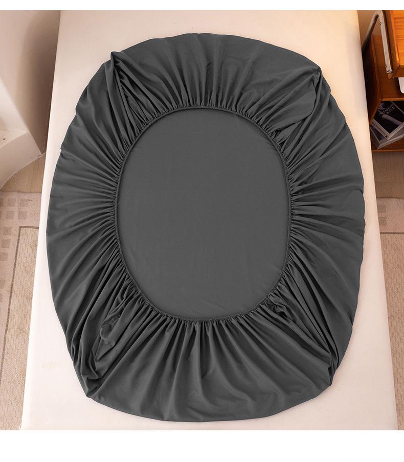 High-Quality Washed Cotton Solid Color Fitted Sheet with Pillowcase, Bedspread, and Dustproof Bed Cover