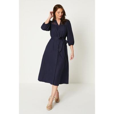 Principles Damen-/Damen-Midikleid mit Spitzenpasse und Gürtel