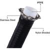 AN6 AN8 AN10 1M 3M Braided PTFE E85 Fuel Hose Oil Gas Cooler Hose Line Pipe Tube Outside 304 Stainless Steel Braided Ide