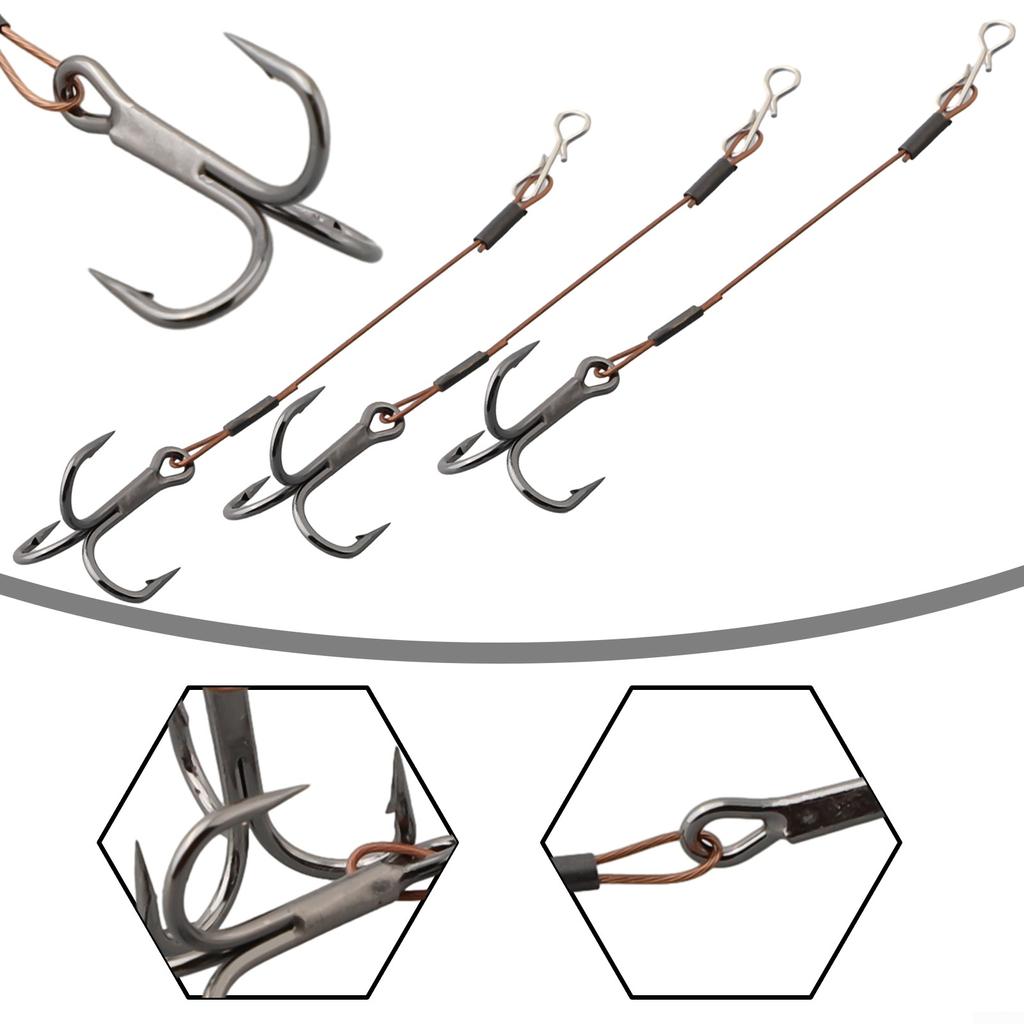 Przynęta do łowienia sandaczy z kotwicami ze stali nierdzewnej, 3 sztuki