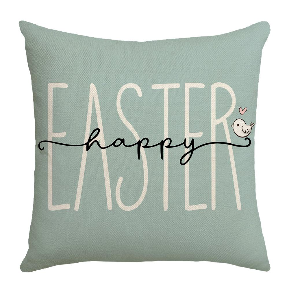 New Easter Pillow Cover Cushion Cover Rabbit Cartoon Home Letter Print Sand Cushion Cover