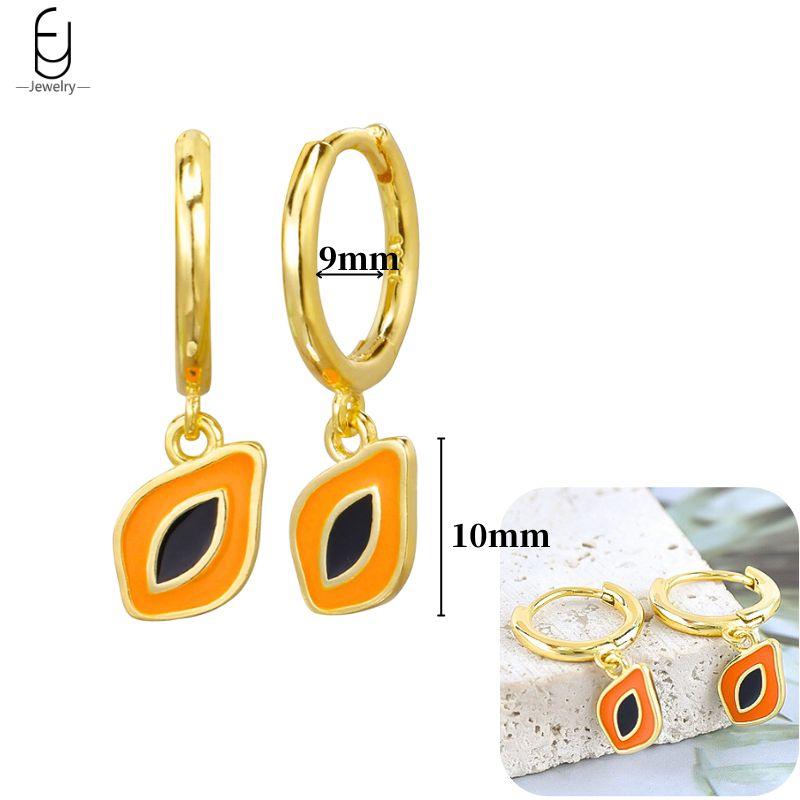 925 Silver Needle Cute Starfish/Shrimp Pendant Earrings Red Chili/ Star Enamel Gold Earrings For Women Fashion Jewelry