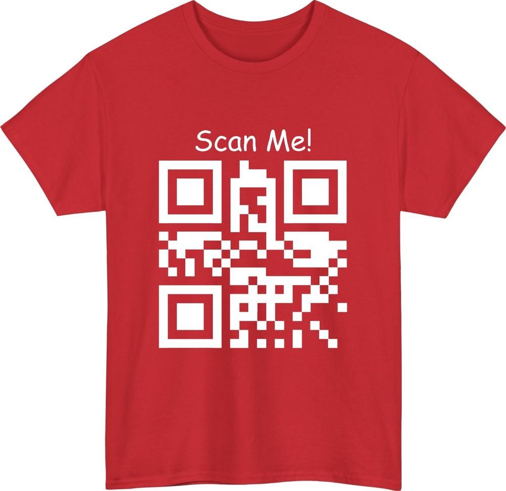 Scan me fck off qr code tshirt interactive tech humour digital joke gift top S