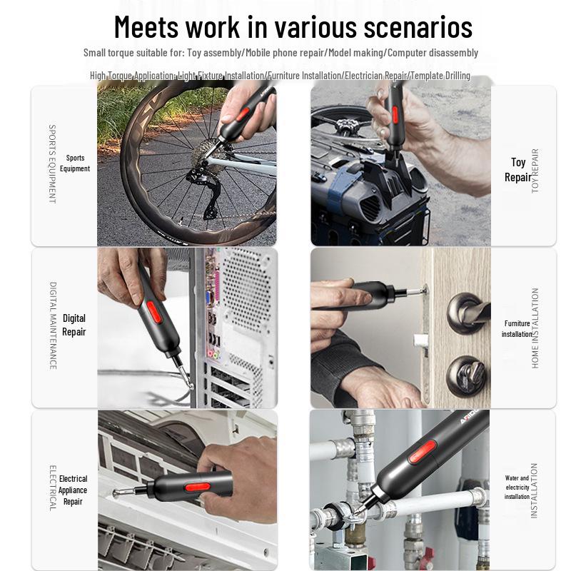German Rechargeable Hand-Automatic Electric Screwdriver Set - Small Household Lithium Battery Tool