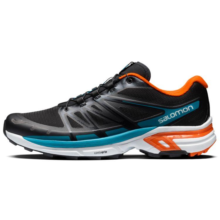 SALOMON XT-Wings 2 Comfortable Fabric Durable Low-Top Trail Running Shoes Unisex Sneakers Black Blue Orange 412347