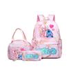 Nuovo Zaino Punto Scuola Media e Primaria Set da 3 Pezzi Impermeabile Borsa a Spalla Doppia Grande Capacità Zaino con Stampa per Viaggi all'Aperto