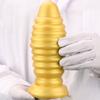 Golden Silicone Soft  Oversized and Super Thick Suction Cup Anal Expansion Device Anal Plug  Anal Fist Intercourse