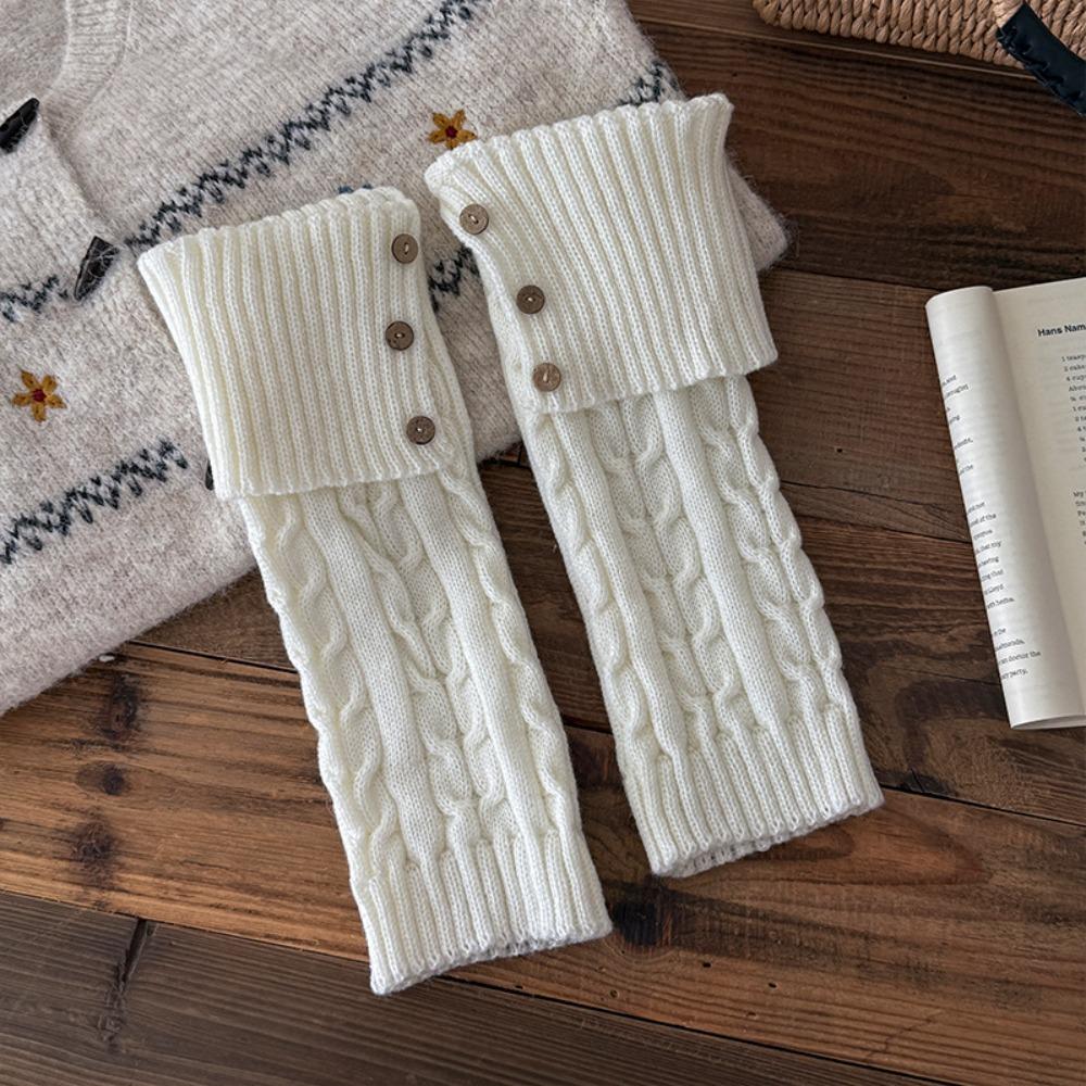 Solid Color Children's Leg Warmers Japanese Style Knitted Foot Cover Jk Kids Long Socks  Lady