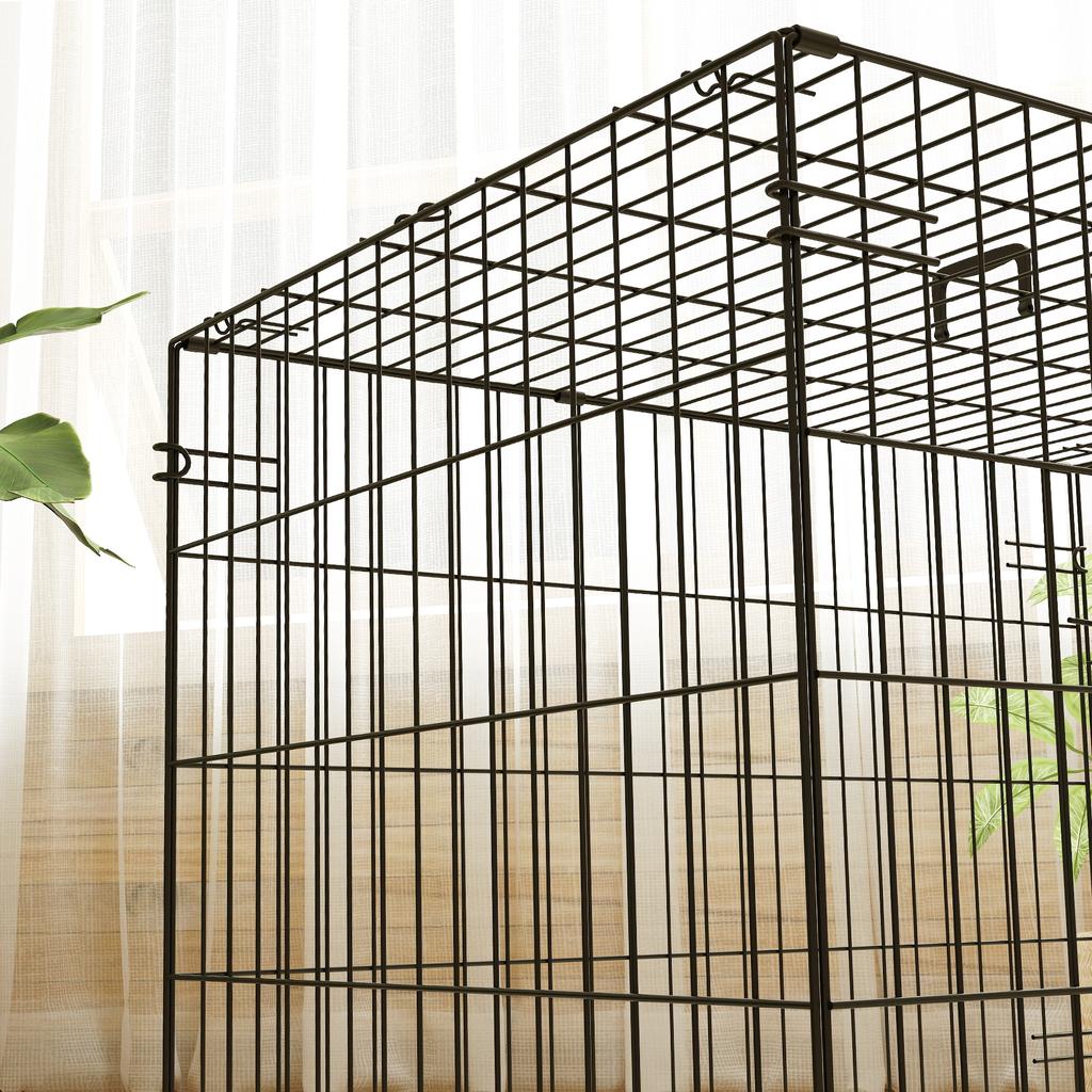 Dog Crate Foldable for Small Dogs 75 x 48.5 x 53 cm Black