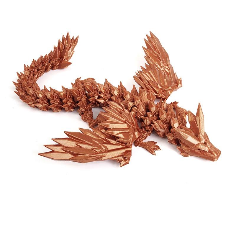 3D Printed Crystal Flying Dragon Movable Wing Toy Landscape Decoration