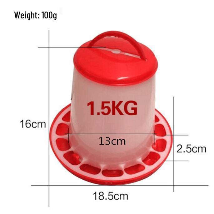 1.5kg Poultry Feed Bucket for Chickens, Ducks, Geese: 3kg Feeder Trough