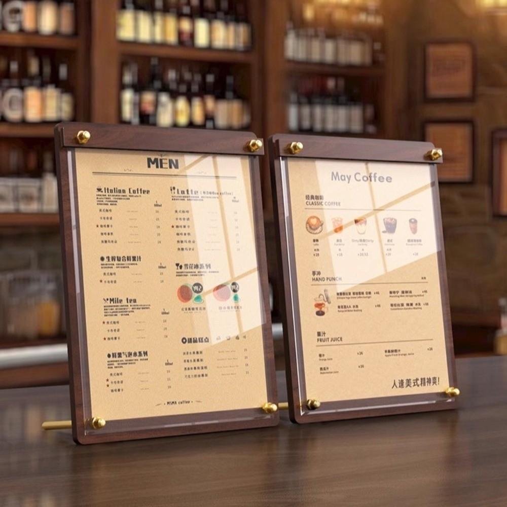 Acrylic Table Menu Stand A4/A5/A6 Table Sign Holder Modern Menu Display Rack Milk Tea Shop