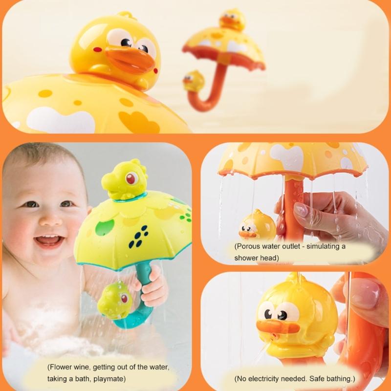 Duck Theme Shower Toy Water Sprinkler Bath Toy For Toddler Fun Bathtub Playset Bathroom Pool Baby Bathing Accessory