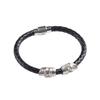 New European American Men's Cowhide Skull Bracelet - Punk Style