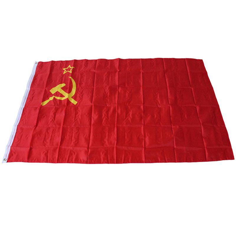 3*5 Ft Red Cccp Union Of Soviet Socialist Republics Ussr Flag Banner Home Decor