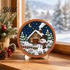Educational Art Supplies Christmas Ornament DIY Coloring Kit Wooden Kit with Stand Paint Parent Child Craft Activities Strip And Brushes,