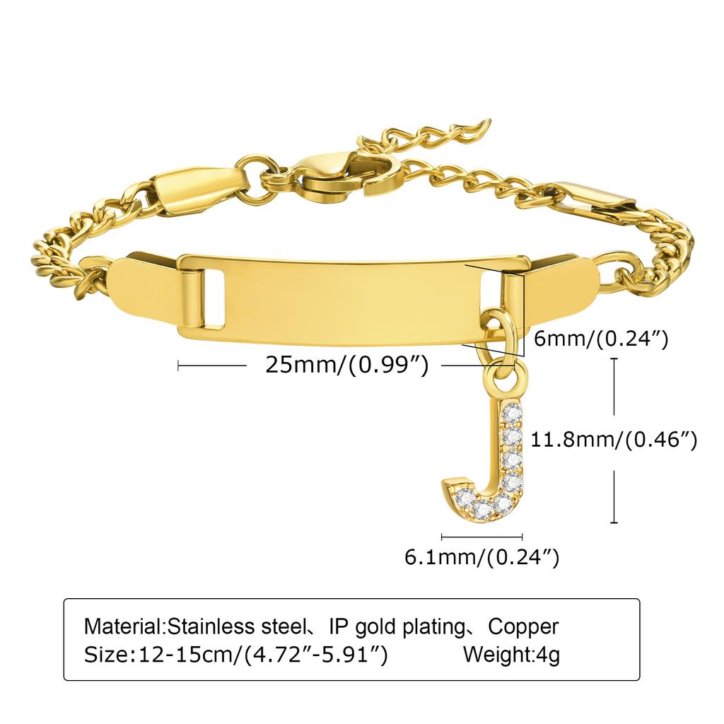 26 Initial A-Z Free Custom Name Date Bracelets Amulet Gift Jewelry, Anti Allergy Stainless Steel Chains Bracelet