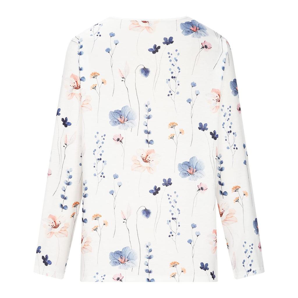 Ladies V Neck Casual Short Sleeve Casual Comfortable Loose Lace Print T-Shirt Top