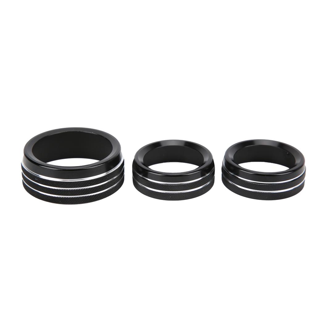 A C Audio Switch Knob Trims Rings Black Replacement for Dodge Charger Challenger 2015 2019