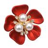 4Pcs Decorative Shirt Cufflinks Clip Rhinestones Pearls Flower Button Clips for Shirt Dress Uniform Coat Embellishments