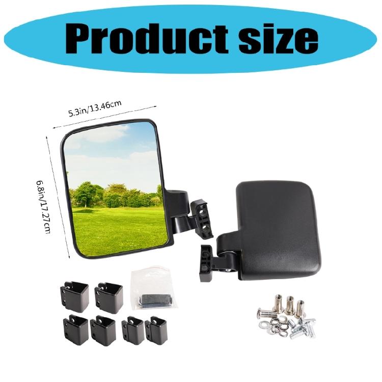 Folding Golf Cart Rearview Mirror Replacement Universals Golf Car Side View Mirror Convenient to Installation
