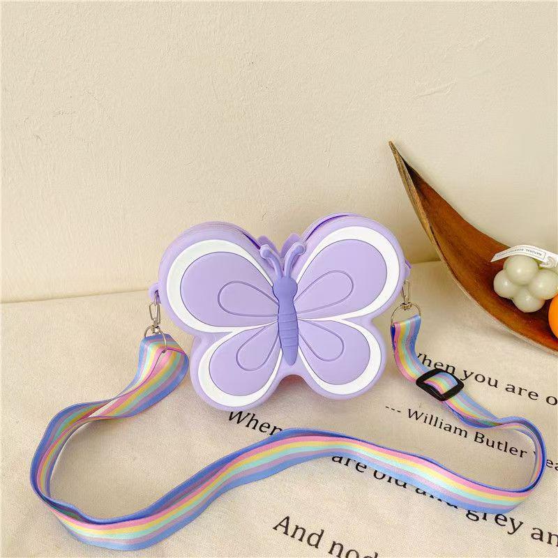 Entzückendes Cartoon-Kaninchen Silikon-Münzfach & Umhängetasche für kleine Mädchen