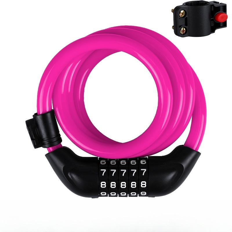 Digit Resettable Combination Bike Cable Lock AntiCut Waterproof PVC Coated Steel Wire Security Lock Keyless Flexible Cable Lock 4