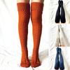 Damen Winter Beinwärmer Zopfmuster Kabelstrick Oberschenkelhohe Stiefelsocken Einfarbig Gedrehte Strickerei Über Knie Lange Strümpfe