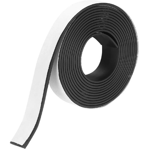 MECCANIXITY Magnetic Strip 16.4 Feet X 3/8" Width X 1/16" Thick Magnetic Tape Labels Stickers Self Adhesive for Whiteboards Refrigerator and DIY