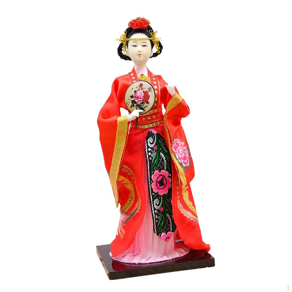 30cm Handmade Chinese Silk Makeup Figurine, Traditional Decoration for Home, Office Or