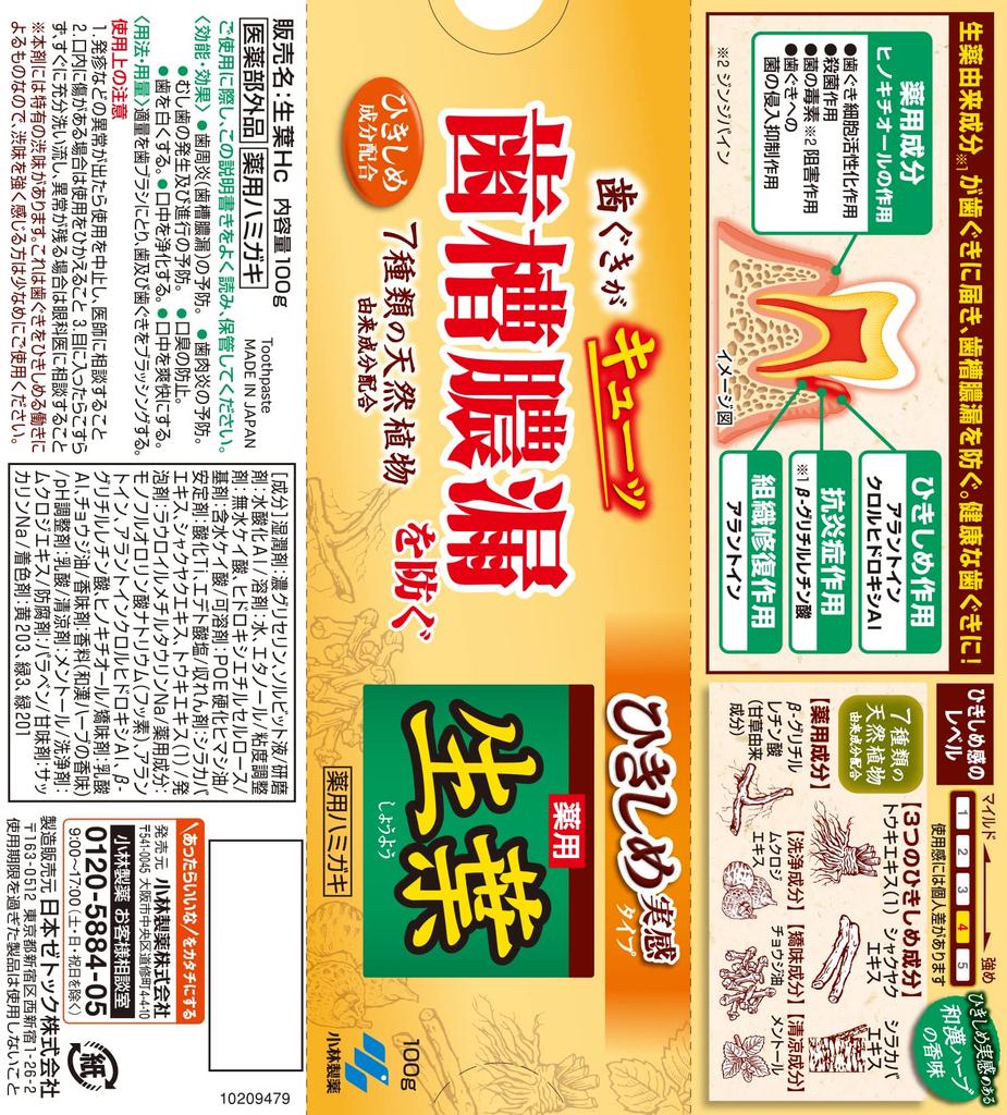 Shouyou Medicinal Toothpaste to Prevent Periodontitis, Japanese Herbal Flavor, 100g x 2 (with Bonus) [Quasi-drug]