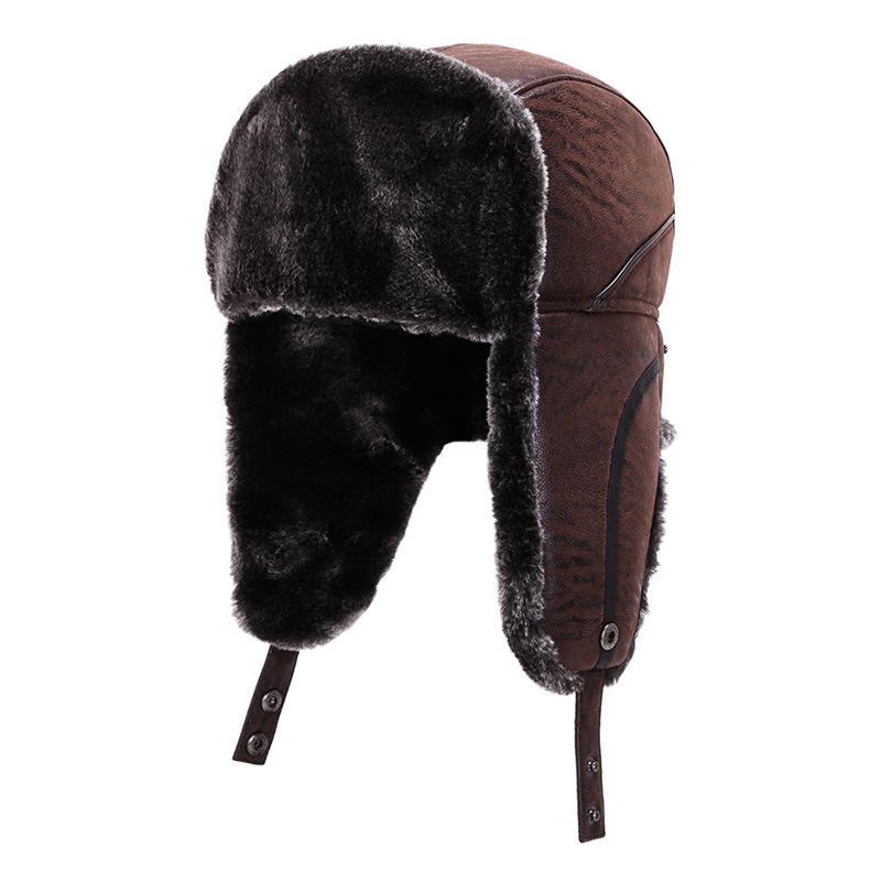 Winter Men's Fashion Thickened Thermal Hat Outdoor Travel Piled Thickened Ear Protection Cold Cotton Hat