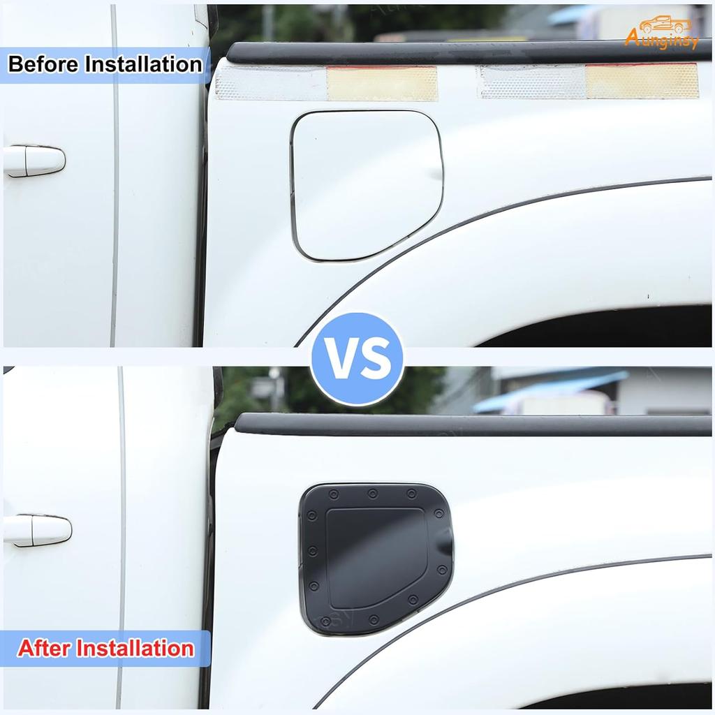 Aunginsy Car Fuel Tank Cap Trim Cover Compatible with Toyota Tacoma 2011-2015 Pickup Truck Oil Gas Cap Fuel Trim Cover Fuel Filler Cap Door Scratches