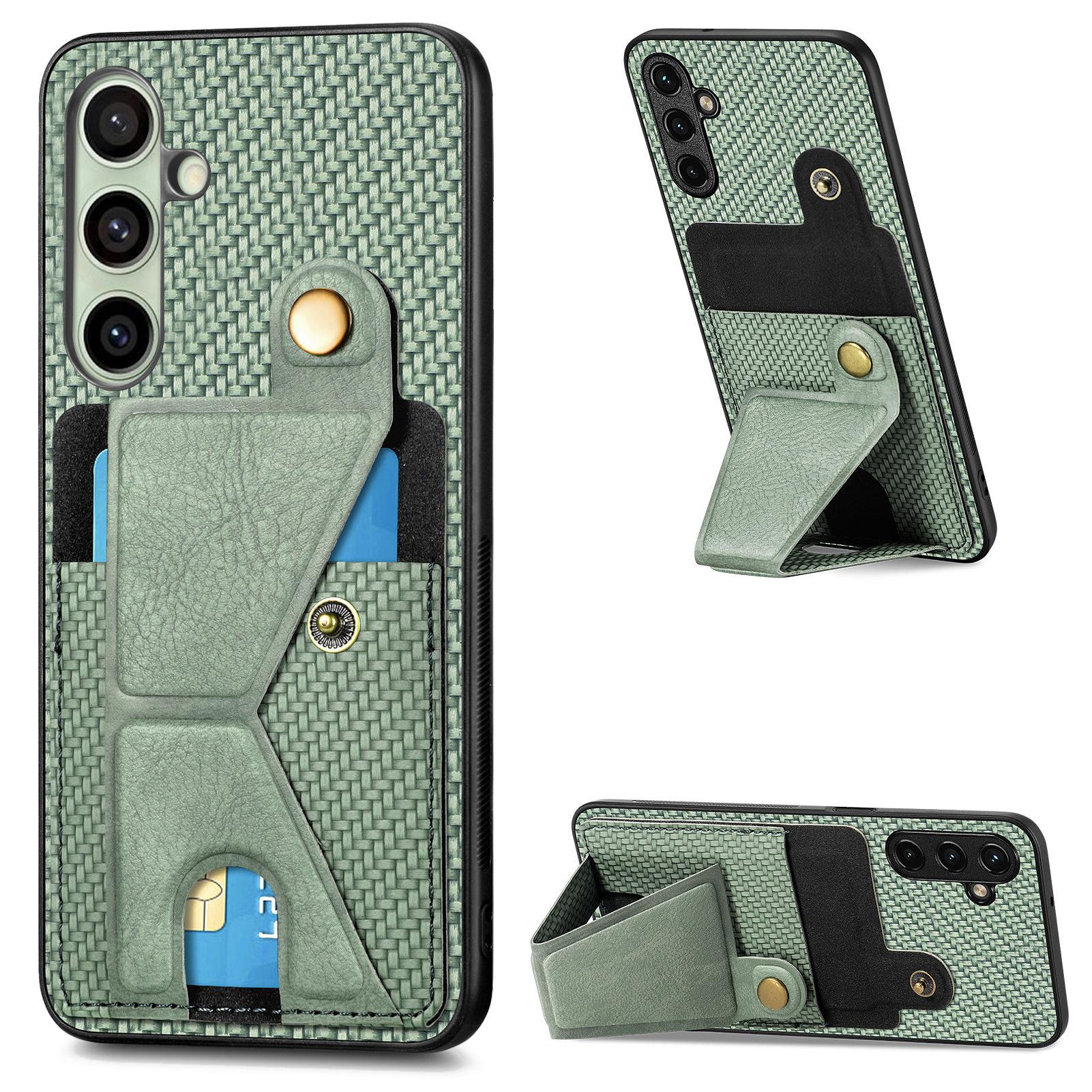 

For Samsung Galaxy A56 5G Case with K-Shaped Kickstand Leather Phone Back Cover Green