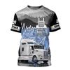 3D Digital Printing of The Latest Fashion Truck Graphic Printing T-shirt Men's Casual Short Sleeved Shirt