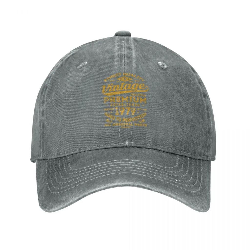 1979 Birthday Gift Idea Men Women Baseball Caps Distressed Denim Hats Cap Vintage Outdoor Running Golf Adjustable Fit Sun Cap