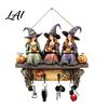 Dark Aesthetic Wall Art Halloween Entryway Key Holder with 4 Hooks Wooden Hanging Sign Mount Rack for Keys Bags And Leashes Home Organizer Mudroom