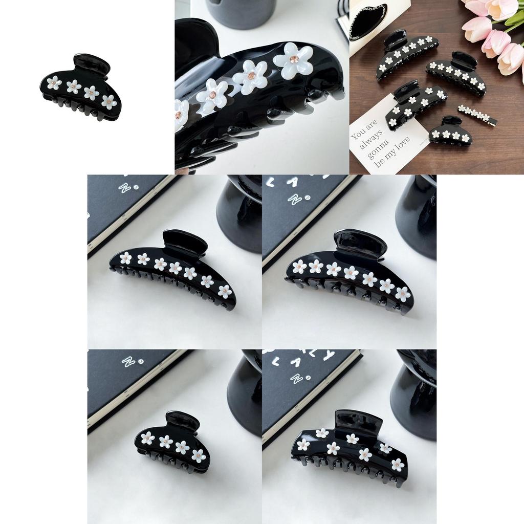 Luxurious Oversized Flower Hair Claw Charming Acetate Rhinestone Grab Clip For Women