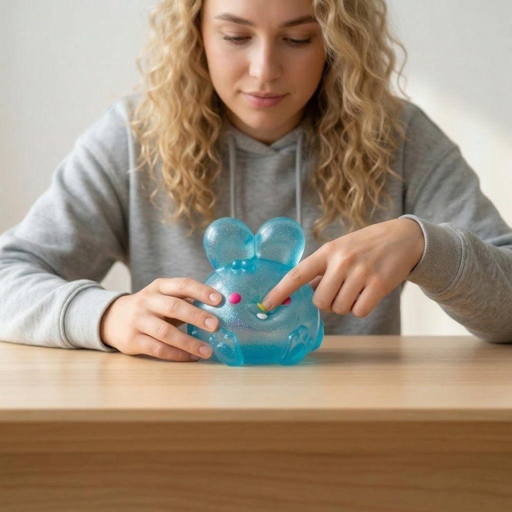 Juguete de Conejo de Plástico Nee Doh Jelly Hops Antiestrés Para Niños Con Desarrollo Sensorial Y Manipulación Manual
