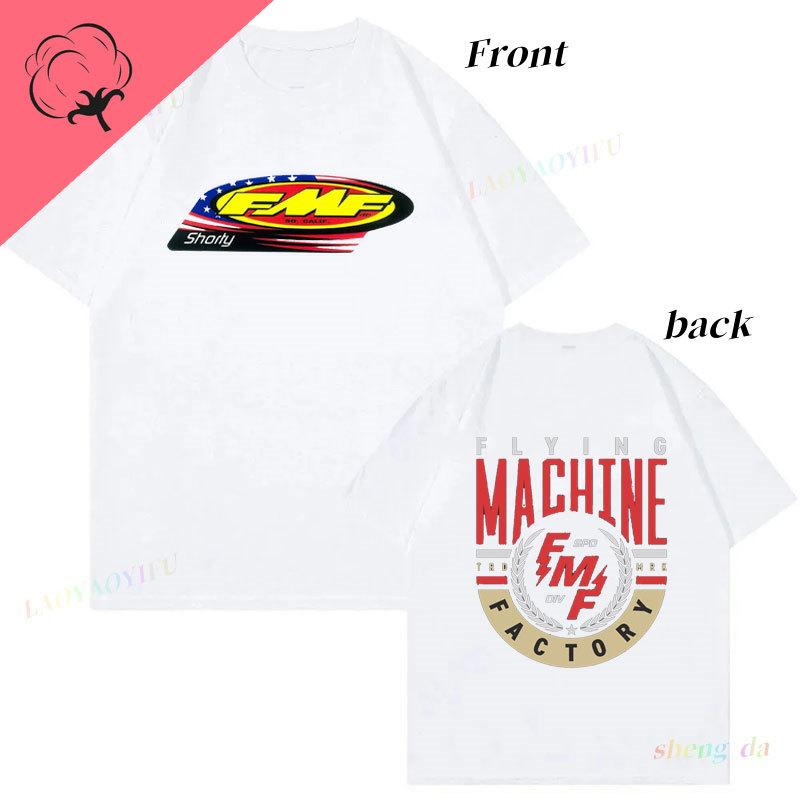 New Style Double Side Picture Printed Vintage Fmf Racing Exhaust Ama Motocross Tshirt Camisa 100 Cotton Graphic Unisex T Shirts
