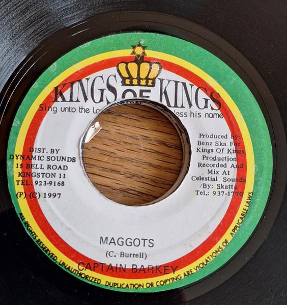 

7inch Record CAPTAIN BARKEY Maggots NONE Kings of Kings 1997 Jamaica Reggae Ska Dub Used