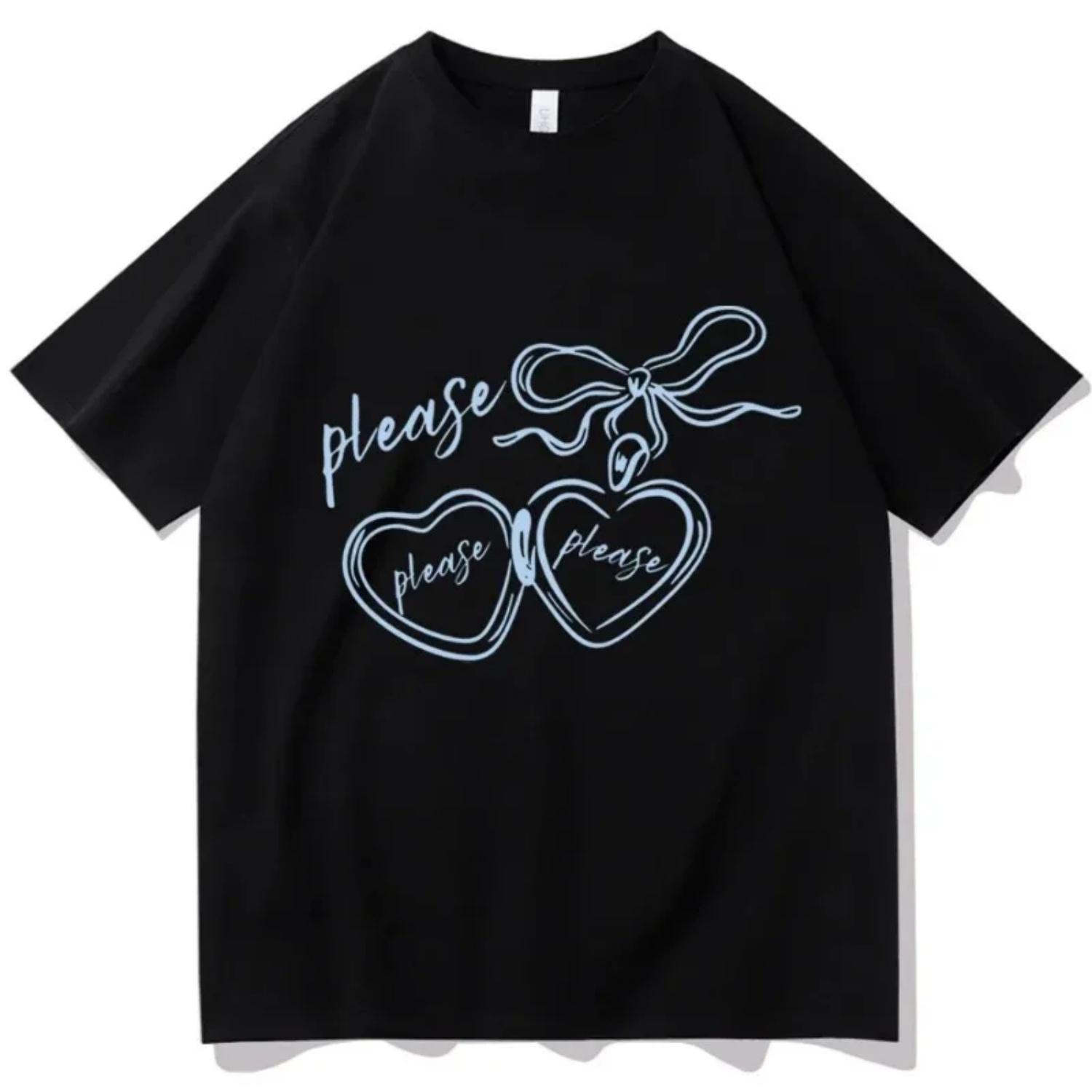 

Sabrina Carpenter Please Please Please Music T-Shirt Fan Gift Unisex Fashion Casual T-Shirts t shirts wmoens jojo Casual S чёрный