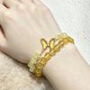 Set di 2 Braccialetti con Perline in Pietra Naturale a Forma di Farfalla, Catena da Polso a Strati, Gioiello Regalo per Donna