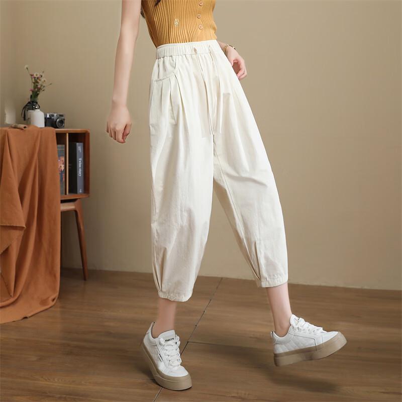 TERRE BLEUE Women s 2026 Summer Loose Cropped Harem Pants L