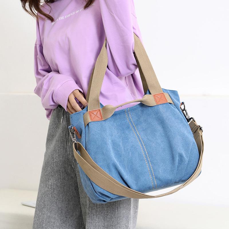 Vintage Canvas Purse for Women,Large Capacity Crossbody Shoulder Bag