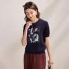 Zhaojun Women's Elegant Mulberry Silk Blend Knit T-Shirt