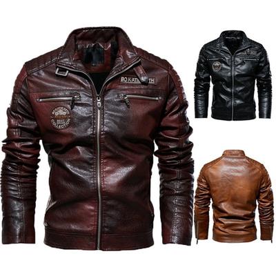 2022 Winter Neue männer Fleece Winddicht Leder Jacke Motorrad Jacke Dicken Mantel